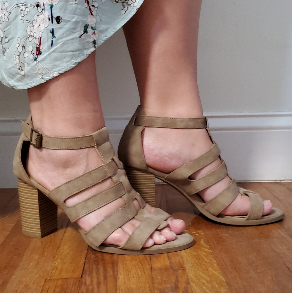 Cage Sandals with Block Heels